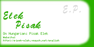 elek pisak business card